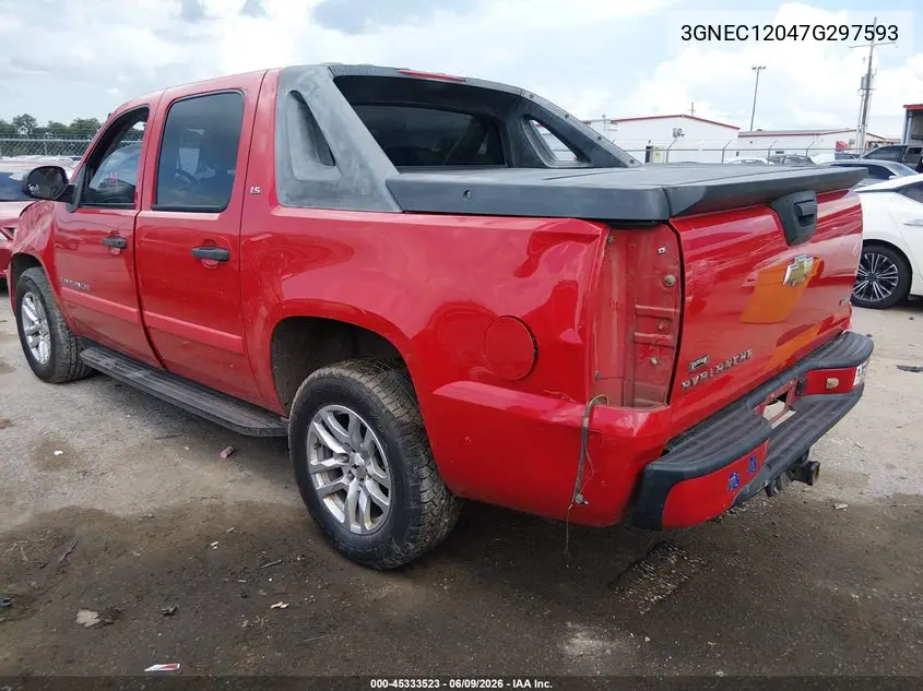 2007 Chevrolet Avalanche 1500 Ls VIN: 3GNEC12047G297593 Lot: 45333523