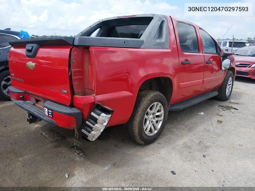 2007 Chevrolet Avalanche 1500 Ls VIN: 3GNEC12047G297593 Lot: 45333523