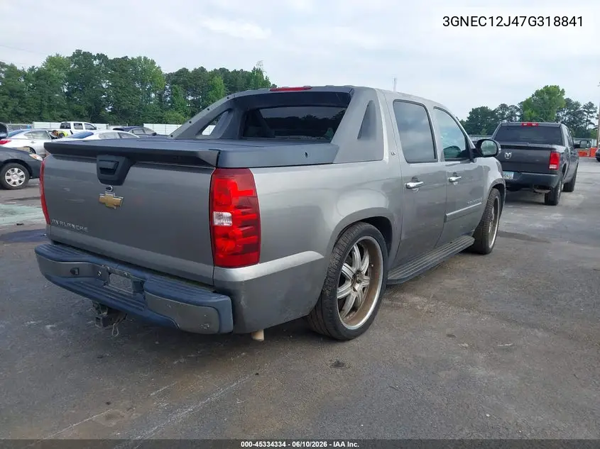 2007 Chevrolet Avalanche 1500 Ls VIN: 3GNEC12J47G318841 Lot: 45334334