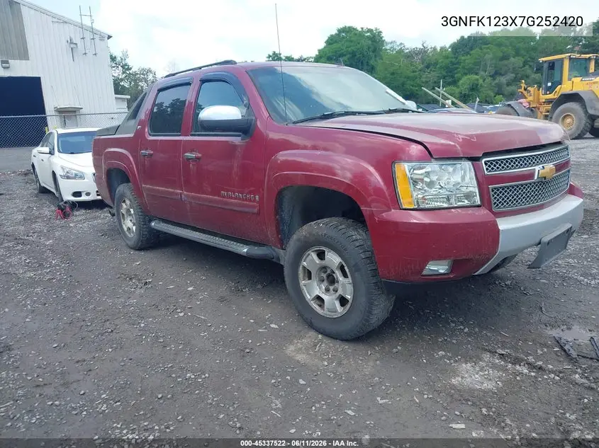 2007 Chevrolet Avalanche 1500 Lt VIN: 3GNFK123X7G252420 Lot: 45337522