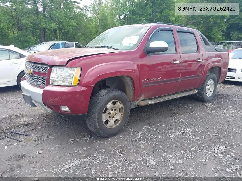 2007 Chevrolet Avalanche 1500 Lt VIN: 3GNFK123X7G252420 Lot: 45337522