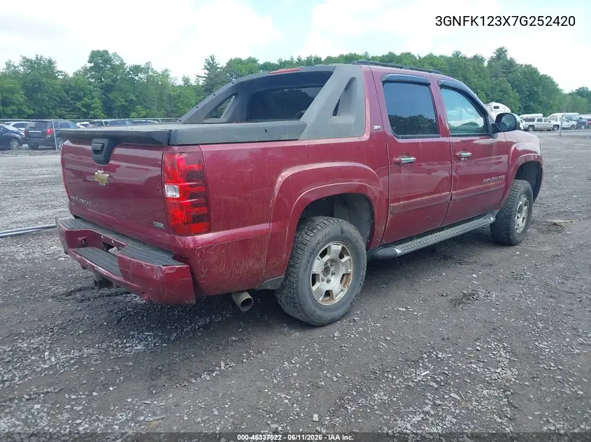 2007 Chevrolet Avalanche 1500 Lt VIN: 3GNFK123X7G252420 Lot: 45337522