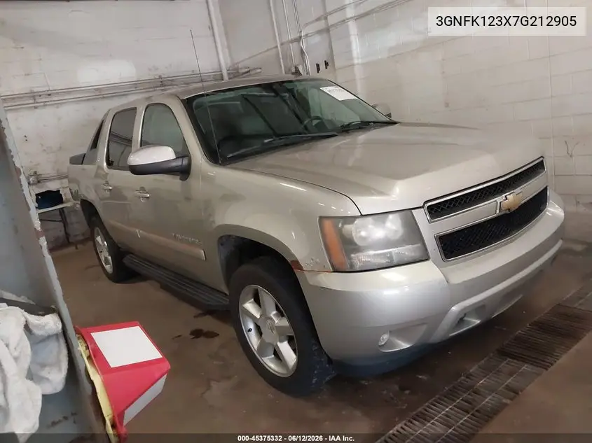 2007 Chevrolet Avalanche 1500 Lt VIN: 3GNFK123X7G212905 Lot: 45375332