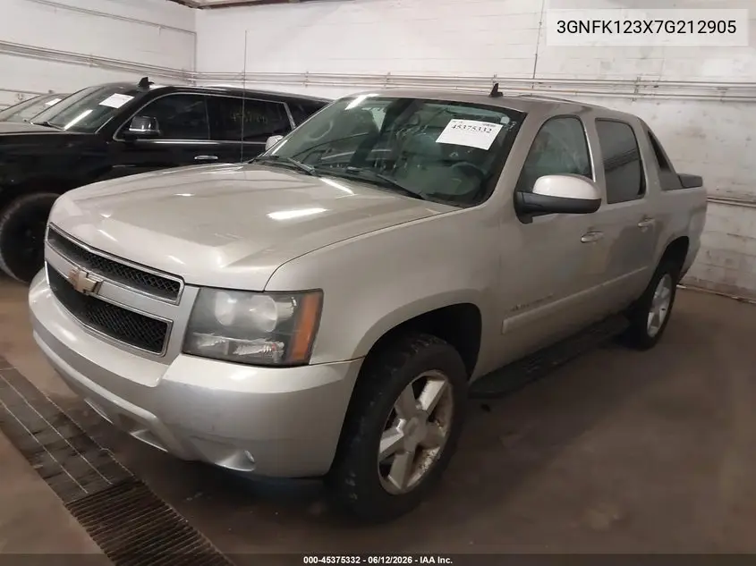 2007 Chevrolet Avalanche 1500 Lt VIN: 3GNFK123X7G212905 Lot: 45375332