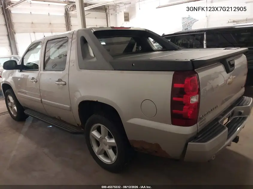2007 Chevrolet Avalanche 1500 Lt VIN: 3GNFK123X7G212905 Lot: 45375332
