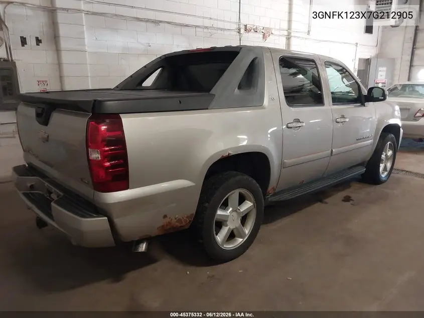 2007 Chevrolet Avalanche 1500 Lt VIN: 3GNFK123X7G212905 Lot: 45375332