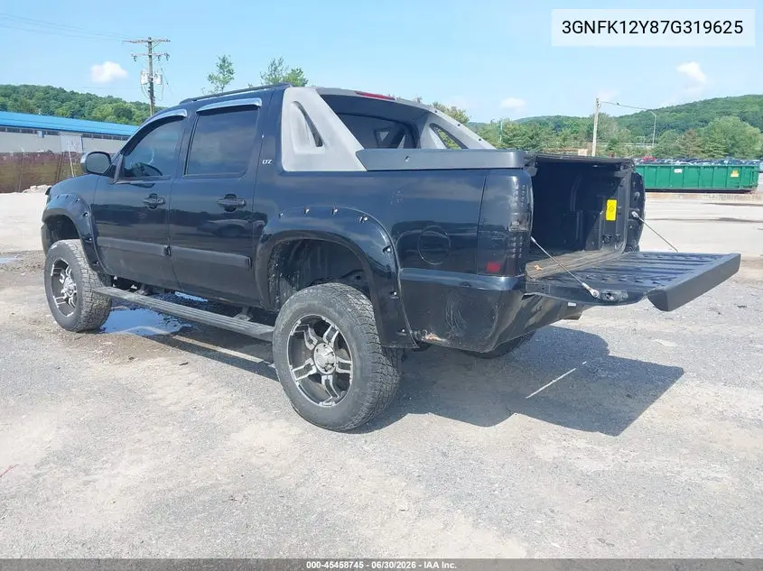 2007 Chevrolet Avalanche 1500 Ltz VIN: 3GNFK12Y87G319625 Lot: 45458745