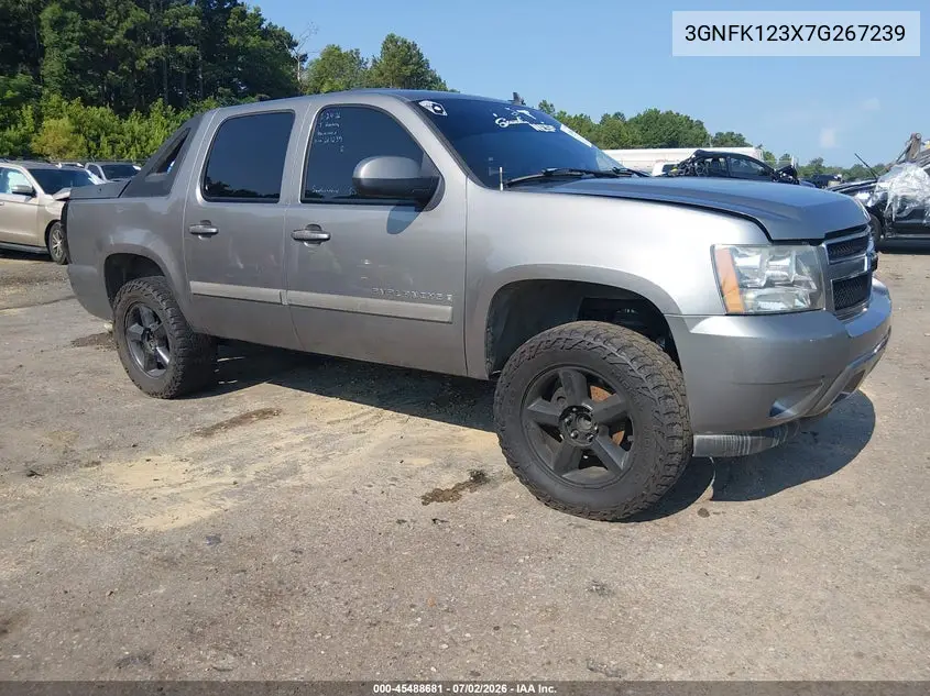 2007 Chevrolet Avalanche 1500 Lt VIN: 3GNFK123X7G267239 Lot: 45488681