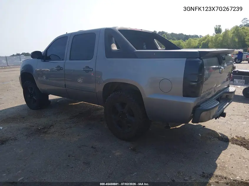 2007 Chevrolet Avalanche 1500 Lt VIN: 3GNFK123X7G267239 Lot: 45488681