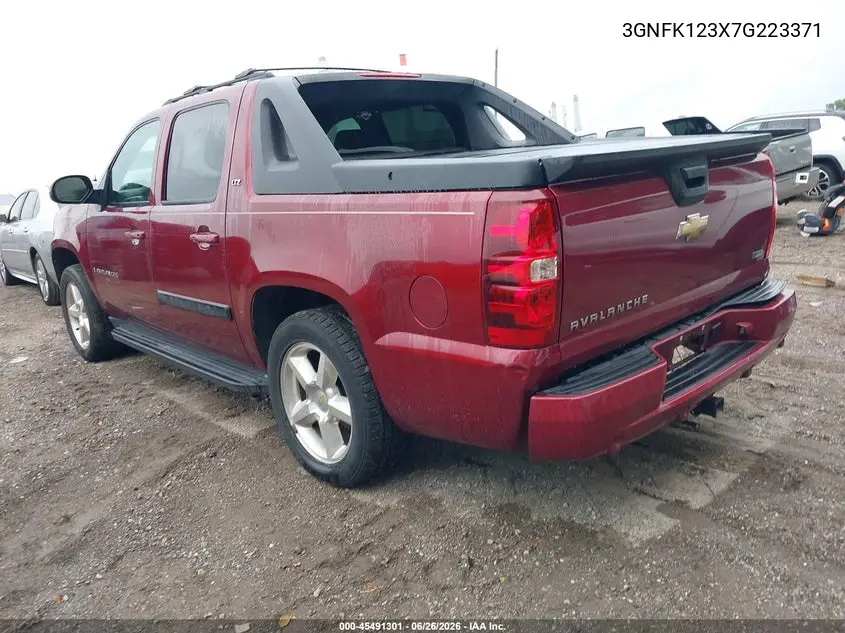 2007 Chevrolet Avalanche 1500 Ltz VIN: 3GNFK123X7G223371 Lot: 45491301