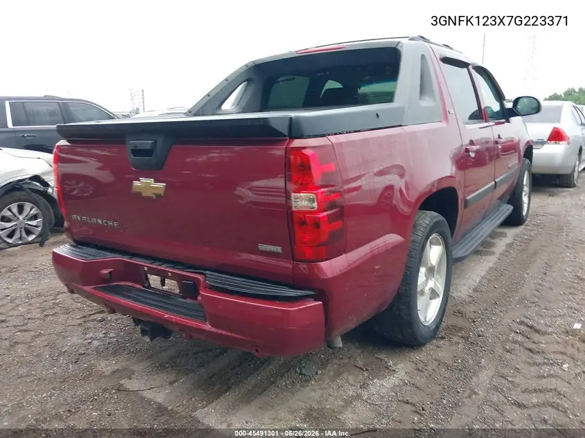 2007 Chevrolet Avalanche 1500 Ltz VIN: 3GNFK123X7G223371 Lot: 45491301