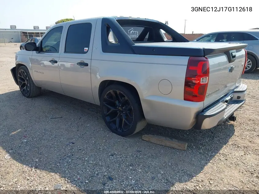2007 Chevrolet Avalanche 1500 Lt VIN: 3GNEC12J17G112618 Lot: 45569932
