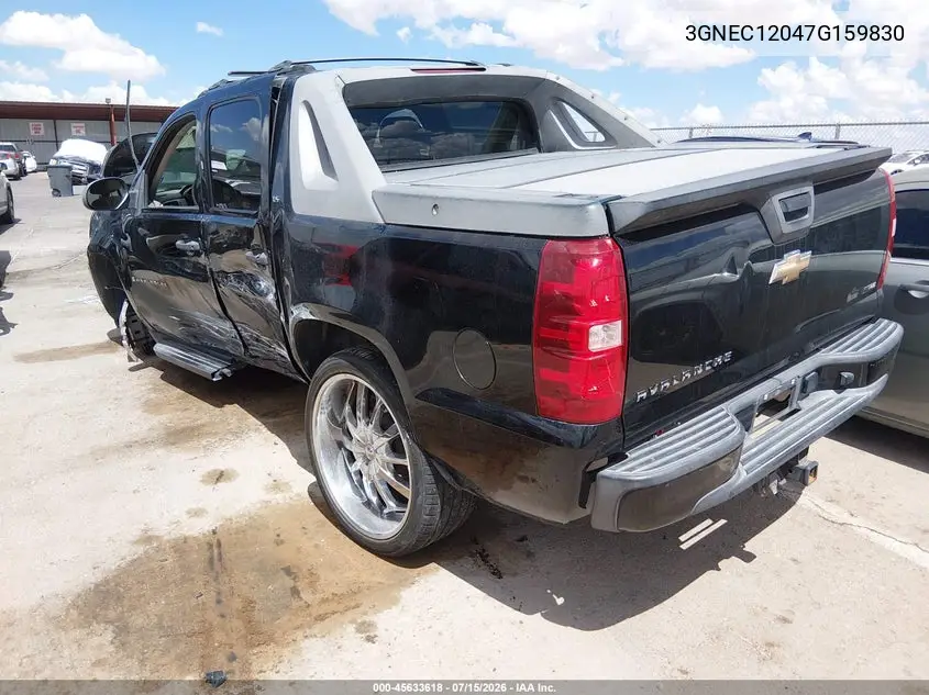 2007 Chevrolet Avalanche 1500 Ls VIN: 3GNEC12047G159830 Lot: 45633618