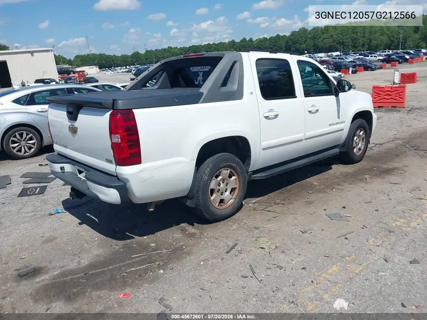 2007 Chevrolet Avalanche 1500 Lt VIN: 3GNEC12057G212566 Lot: 45672601