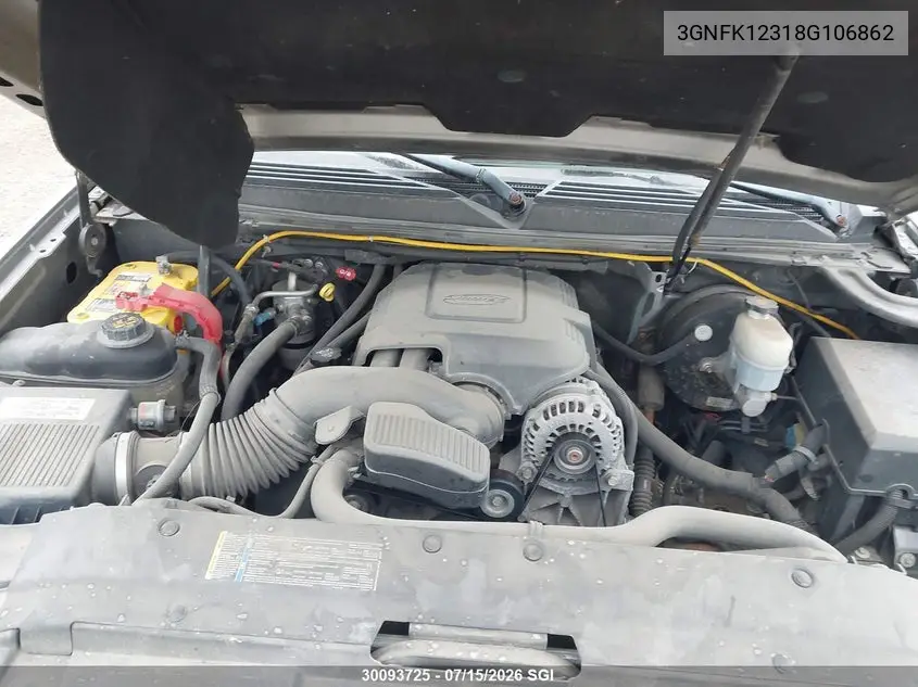 2008 Chevrolet Avalanche K1500 VIN: 3GNFK12318G106862 Lot: 30093725