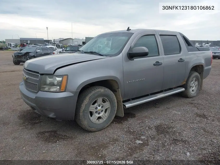 2008 Chevrolet Avalanche K1500 VIN: 3GNFK12318G106862 Lot: 30093725