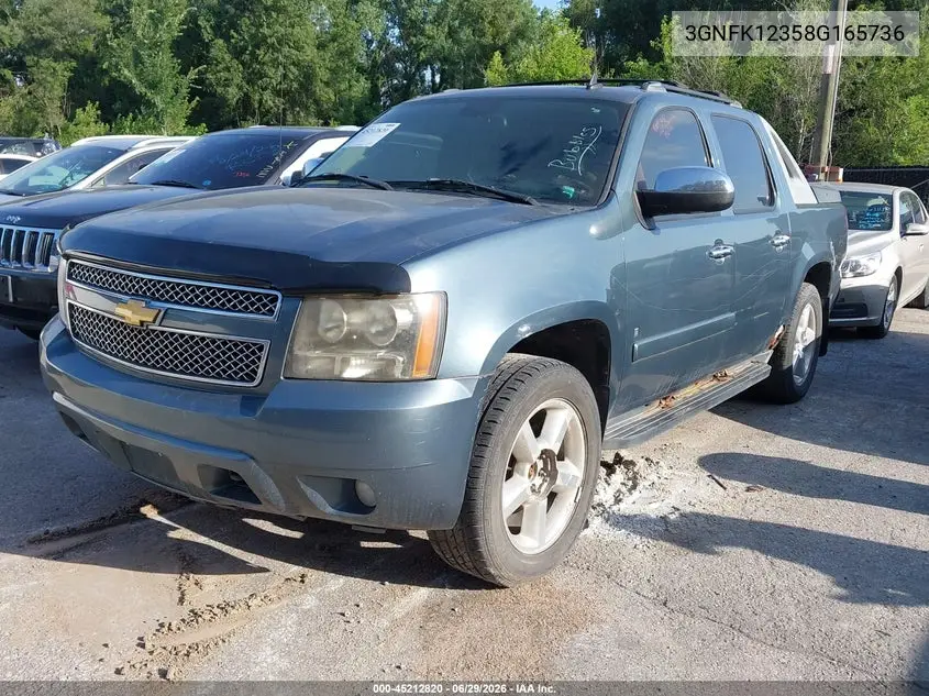 2008 Chevrolet Avalanche 1500 Ls/Lt/Ltz VIN: 3GNFK12358G165736 Lot: 45212820