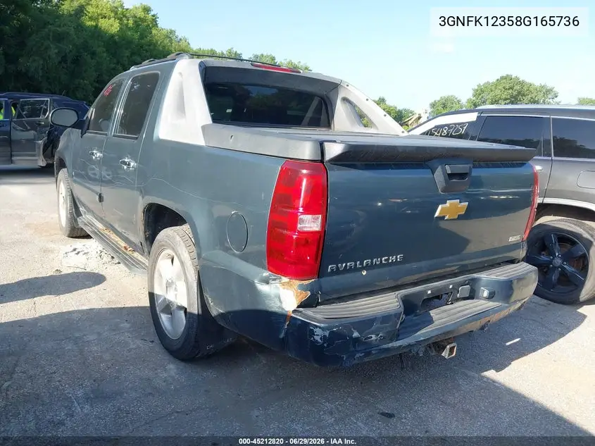 2008 Chevrolet Avalanche 1500 Ls/Lt/Ltz VIN: 3GNFK12358G165736 Lot: 45212820
