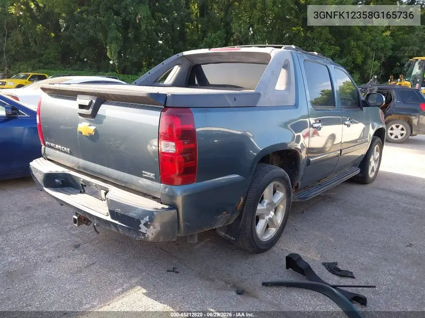 2008 Chevrolet Avalanche 1500 Ls/Lt/Ltz VIN: 3GNFK12358G165736 Lot: 45212820