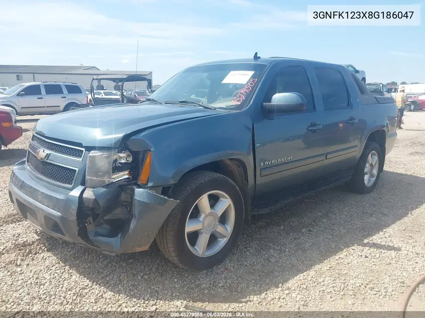 2008 Chevrolet Avalanche 1500 Lt VIN: 3GNFK123X8G186047 Lot: 45279505