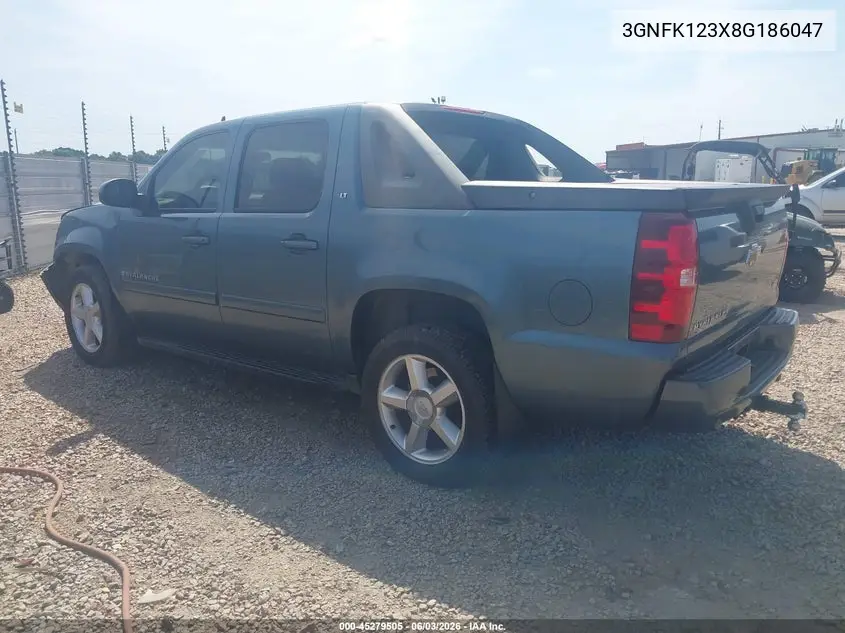 2008 Chevrolet Avalanche 1500 Lt VIN: 3GNFK123X8G186047 Lot: 45279505