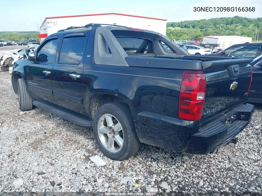 2008 Chevrolet Avalanche 1500 Ltz VIN: 3GNEC12098G166368 Lot: 45367409