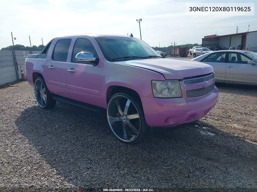 2008 Chevrolet Avalanche 1500 Ls VIN: 3GNEC120X8G119625 Lot: 45405608