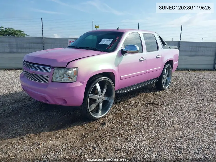 2008 Chevrolet Avalanche 1500 Ls VIN: 3GNEC120X8G119625 Lot: 45405608
