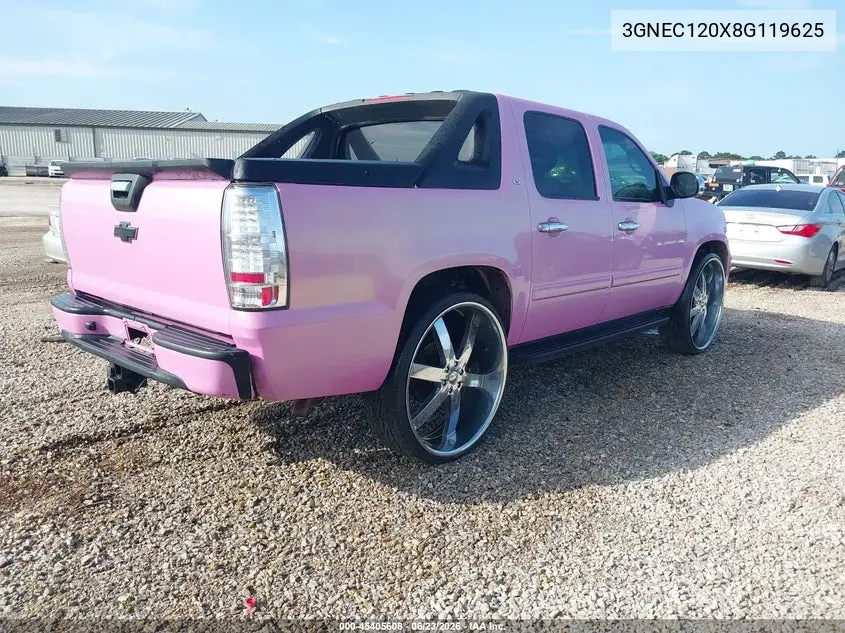 2008 Chevrolet Avalanche 1500 Ls VIN: 3GNEC120X8G119625 Lot: 45405608