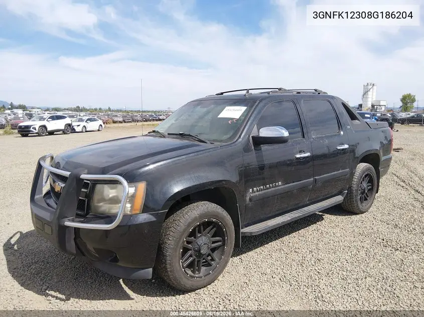 2008 Chevrolet Avalanche 1500 Ltz VIN: 3GNFK12308G186204 Lot: 45426609