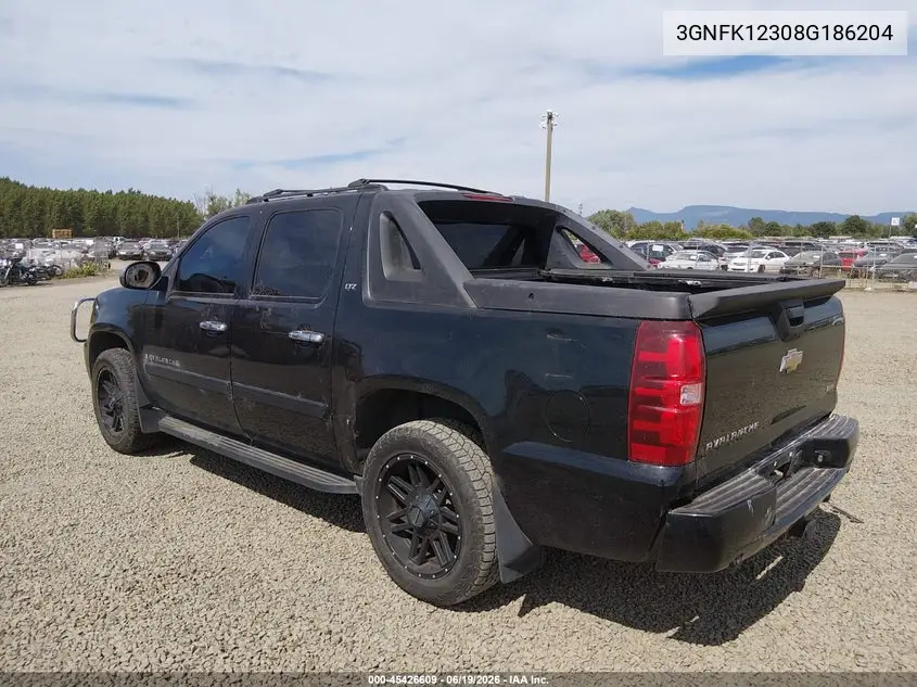 2008 Chevrolet Avalanche 1500 Ltz VIN: 3GNFK12308G186204 Lot: 45426609