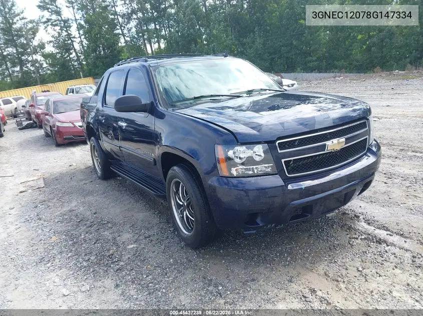 2008 Chevrolet Avalanche 1500 Ls VIN: 3GNEC12078G147334 Lot: 45437239