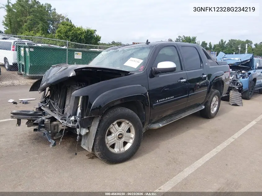 2008 Chevrolet Avalanche 1500 Lt VIN: 3GNFK12328G234219 Lot: 45438230