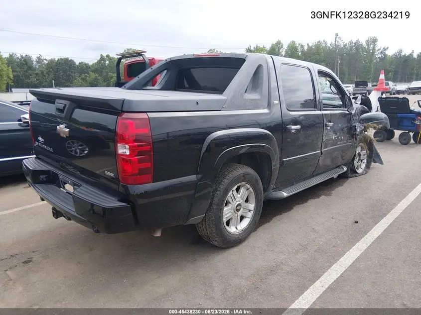 2008 Chevrolet Avalanche 1500 Lt VIN: 3GNFK12328G234219 Lot: 45438230
