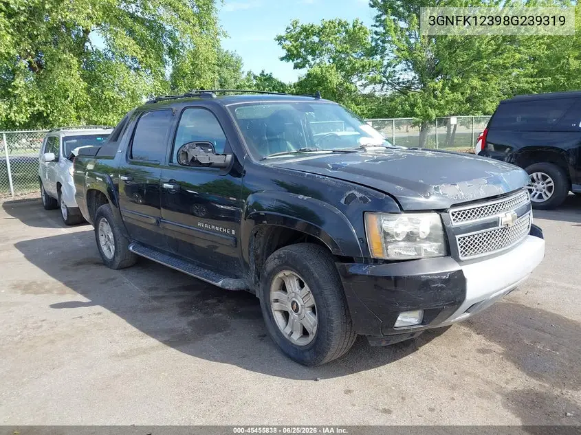 2008 Chevrolet Avalanche 1500 Lt VIN: 3GNFK12398G239319 Lot: 45455838