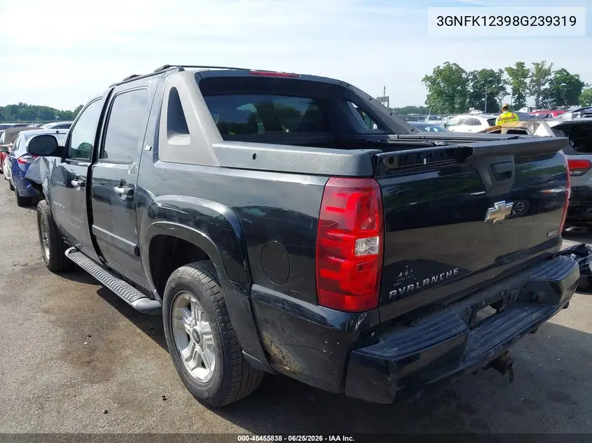 2008 Chevrolet Avalanche 1500 Lt VIN: 3GNFK12398G239319 Lot: 45455838