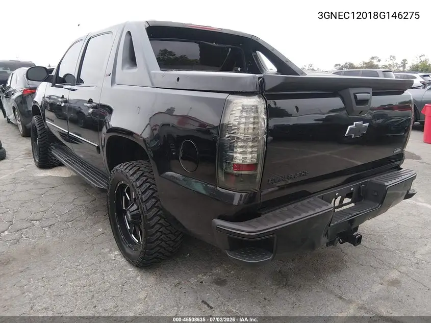 2008 Chevrolet Avalanche 1500 Ls VIN: 3GNEC12018G146275 Lot: 45508635