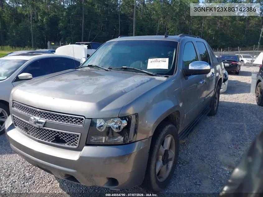 2008 Chevrolet Avalanche 1500 Ltz VIN: 3GNFK123X8G142386 Lot: 45554790