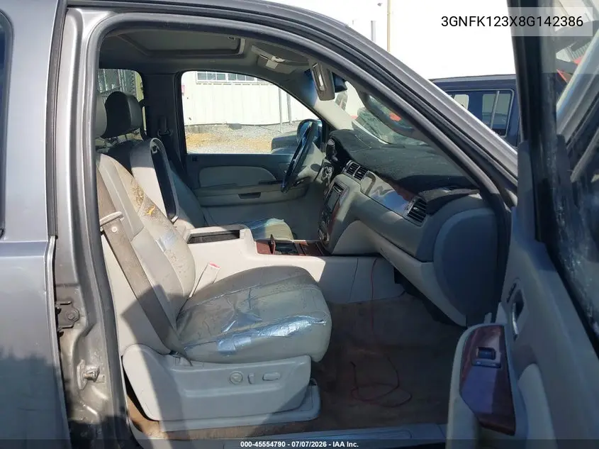2008 Chevrolet Avalanche 1500 Ltz VIN: 3GNFK123X8G142386 Lot: 45554790