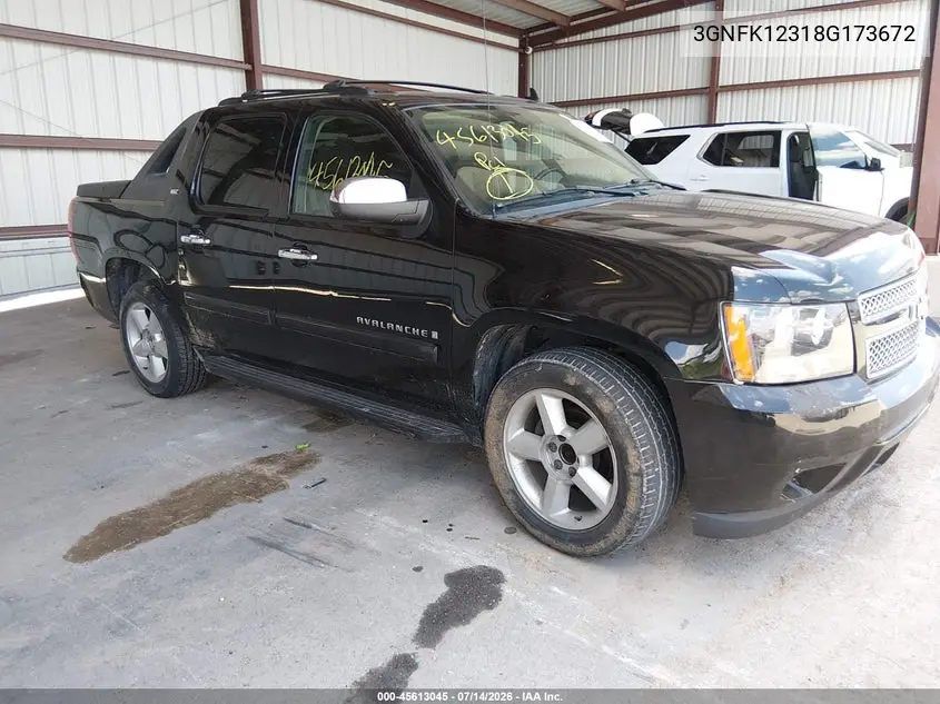 2008 Chevrolet Avalanche 1500 Ltz VIN: 3GNFK12318G173672 Lot: 45613045