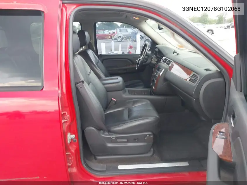 2008 Chevrolet Avalanche 1500 Lt VIN: 3GNEC12078G102068 Lot: 45681402