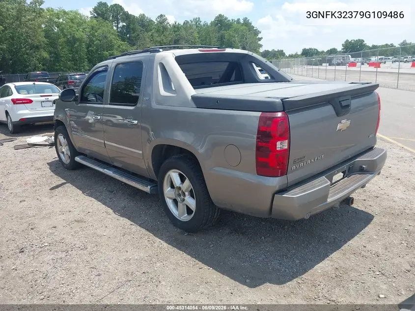 2009 Chevrolet Avalanche 1500 Ltz VIN: 3GNFK32379G109486 Lot: 45314054