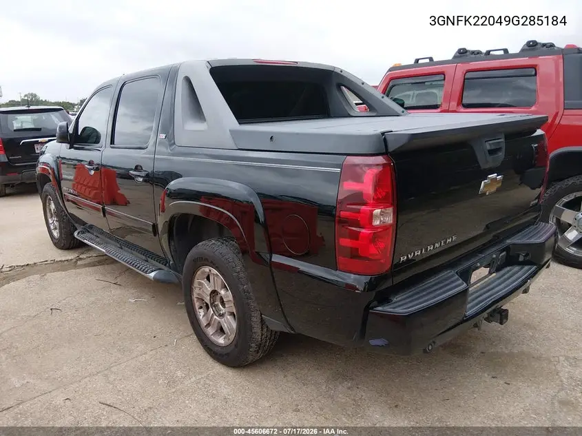 2009 Chevrolet Avalanche 1500 Lt2 VIN: 3GNFK22049G285184 Lot: 45606672