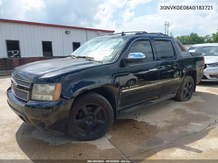 2010 Chevrolet Avalanche 1500 Ltz VIN: 3GNVKGE08AG183721 Lot: 45343832