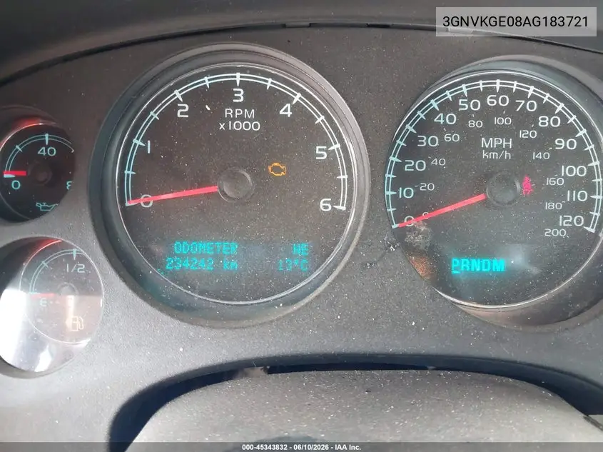 2010 Chevrolet Avalanche 1500 Ltz VIN: 3GNVKGE08AG183721 Lot: 45343832