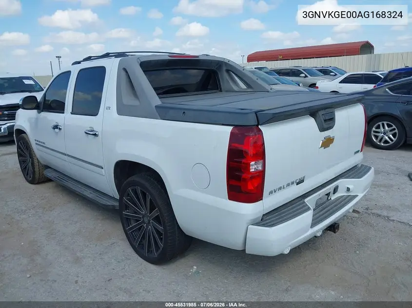 2010 Chevrolet Avalanche 1500 Ltz VIN: 3GNVKGE00AG168324 Lot: 45531985