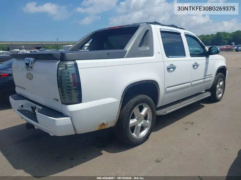 2011 Chevrolet Avalanche 1500 Lt1 VIN: 3GNTKFE30BG269375 Lot: 45240657