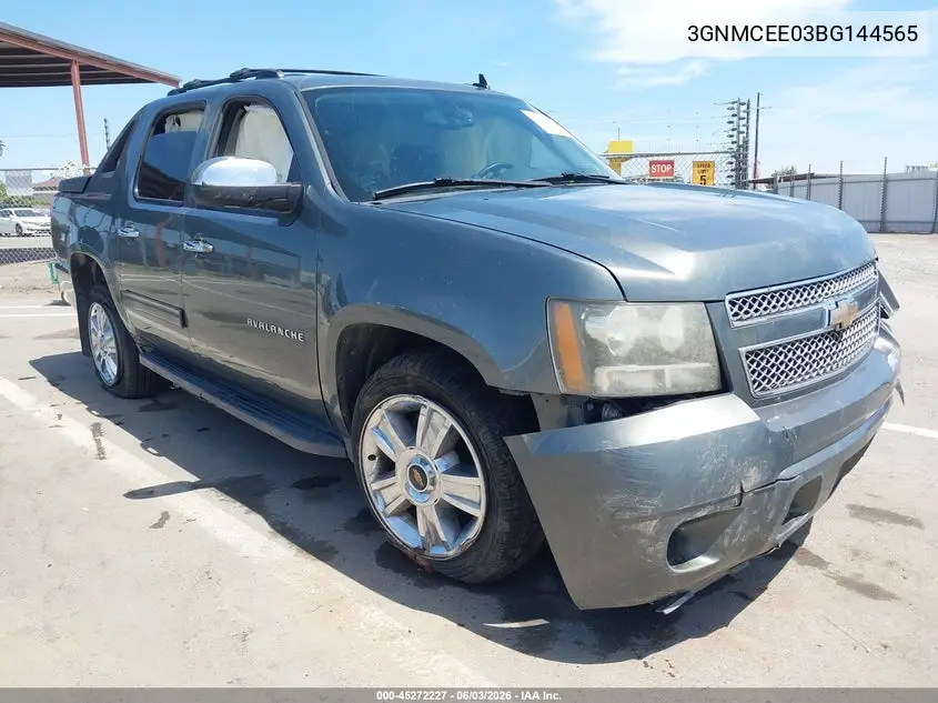 2011 Chevrolet Avalanche 1500 Ls VIN: 3GNMCEE03BG144565 Lot: 45272227