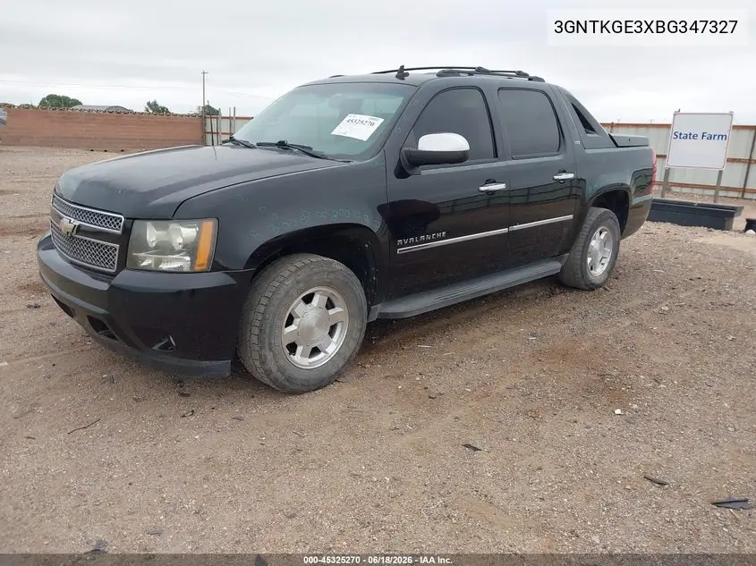 2011 Chevrolet Avalanche 1500 Ltz VIN: 3GNTKGE3XBG347327 Lot: 45325270