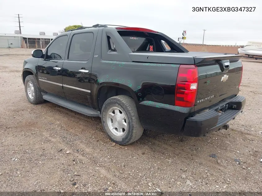 2011 Chevrolet Avalanche 1500 Ltz VIN: 3GNTKGE3XBG347327 Lot: 45325270